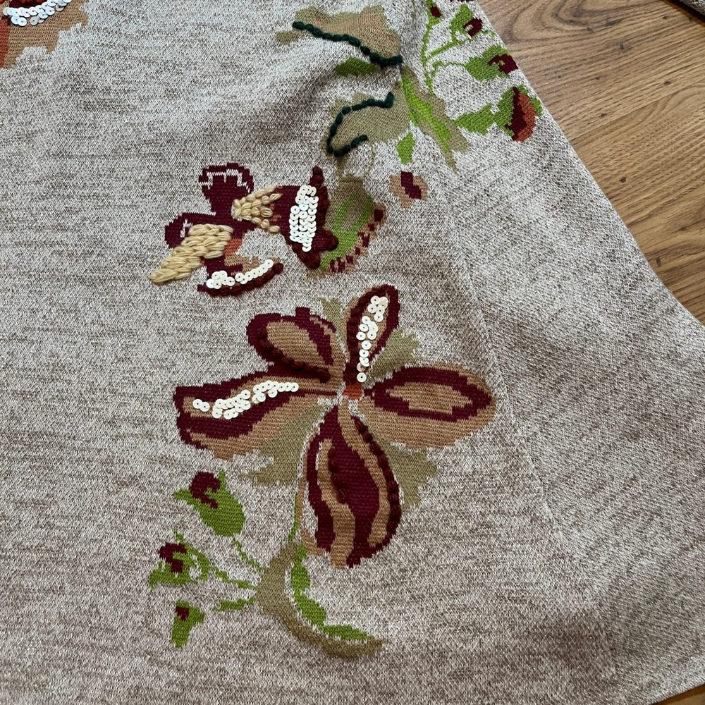 Anthropologie Knitted & Knotted Embroidered Swing Sweater Dress S Sequin NWT - Picture 10 of 16